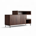 Regał z drewna w kolorze brązowym 120 x 40 x 80cm z półkami i szafkami
